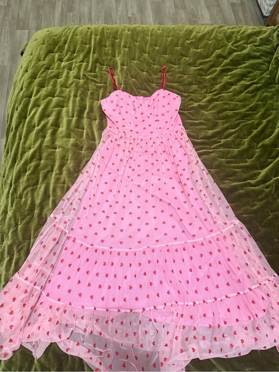 Betsey Johnson Dresses & Skirts - Betsey Johnson Metallic Heart Print Mesh Midi Dress